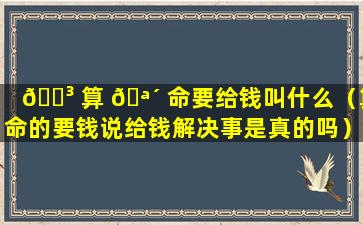 🌳 算 🪴 命要给钱叫什么（算命的要钱说给钱解决事是真的吗）